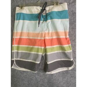 Art Class Boys Size 16 Striped Board Shorts Swim Trunks Multi Color‎ Mesh Lined